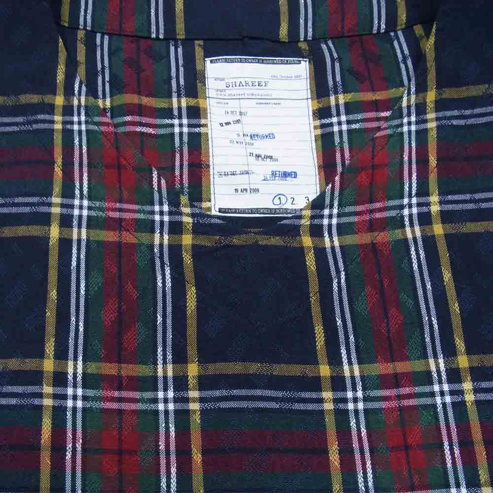 SHAREEF シャリーフ 14313031 TARTAN CHECK JQ PULLOVER タータンチェック ジャカード プルオーバー シャツ ダークネイビー系 1【美品】【中古】