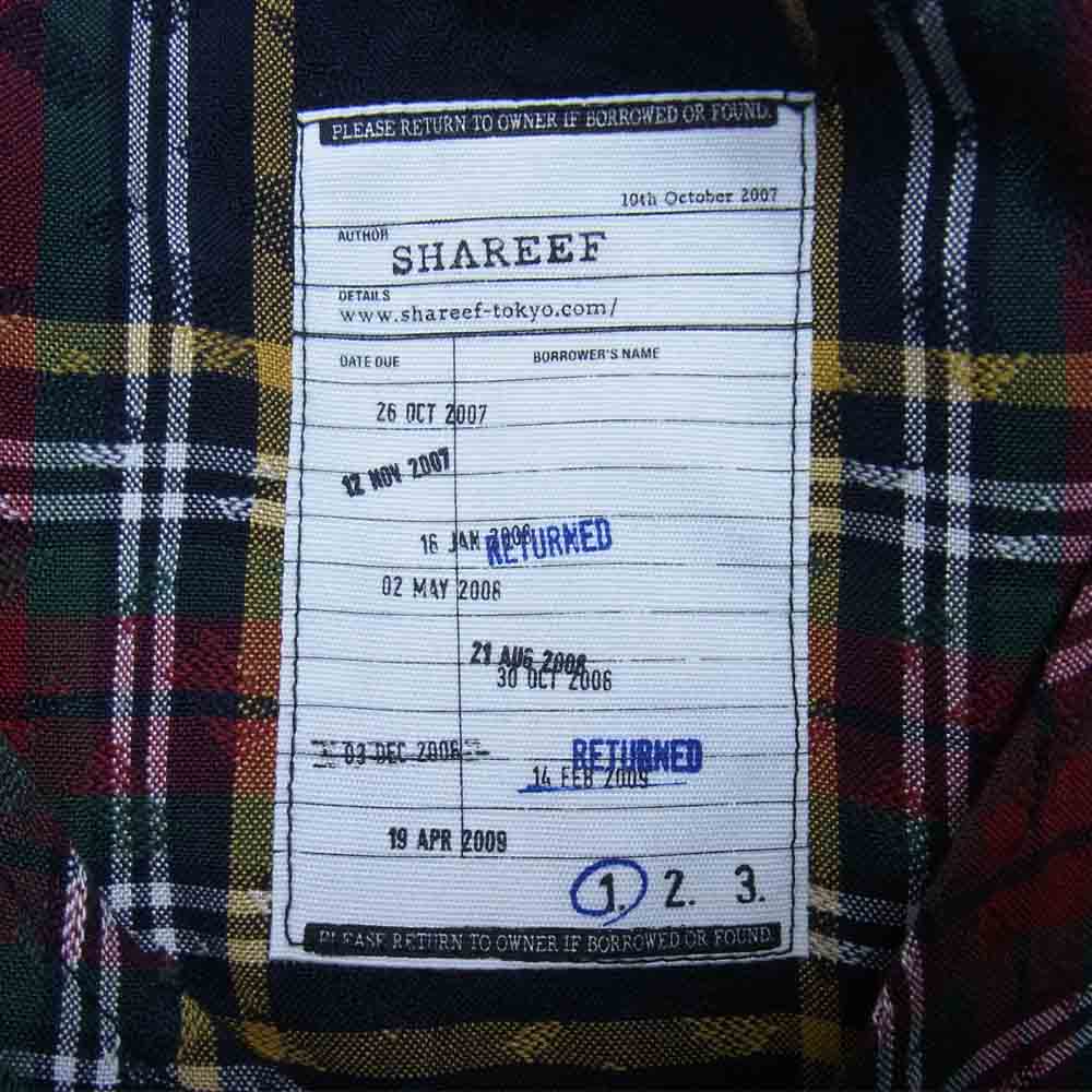 SHAREEF シャリーフ 14313031 TARTAN CHECK JQ PULLOVER タータンチェック ジャカード プルオーバー シャツ ダークネイビー系 1【美品】【中古】