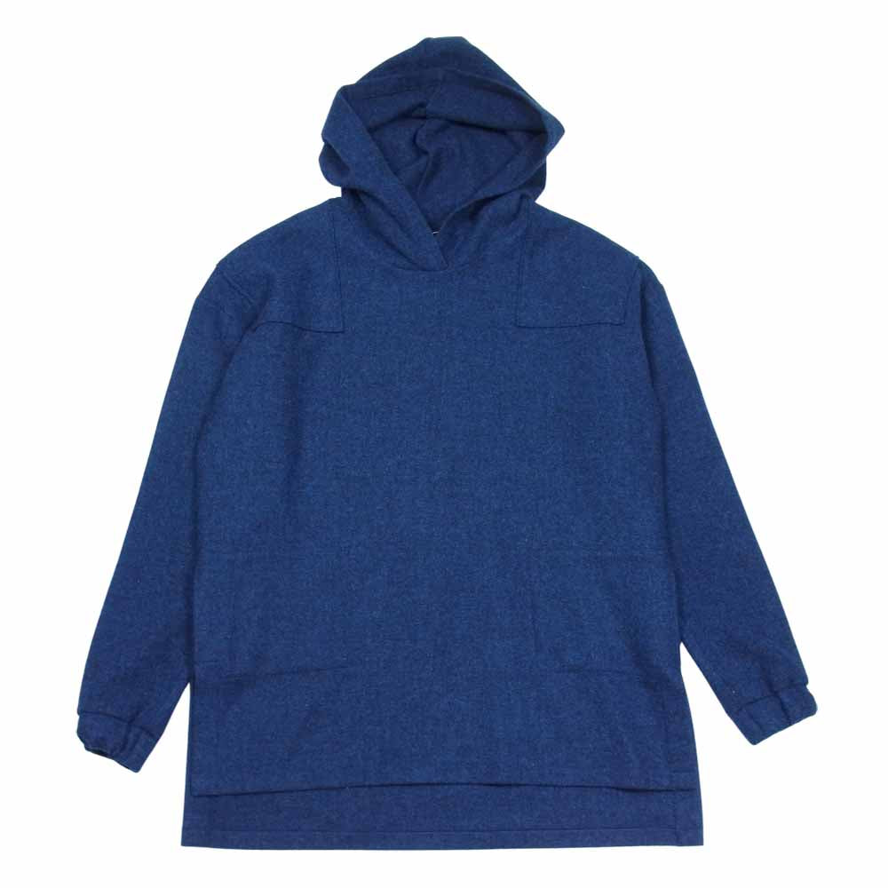 ハウスオブザベリーアイランド ヴァージンウール オーバーサイズ ウール フーディ ブルー系 M【美品】【中古】