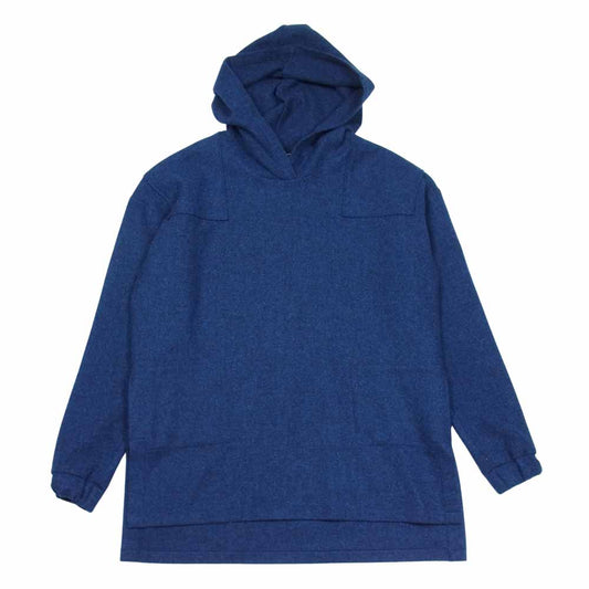 ハウスオブザベリーアイランド ヴァージンウール オーバーサイズ ウール フーディ ブルー系 M【美品】【中古】