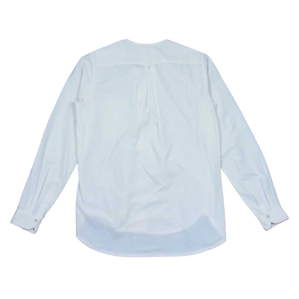 アラキユウ 1315 裾カットオフ ノーカラー 長袖 シャツ ホワイト系【中古】