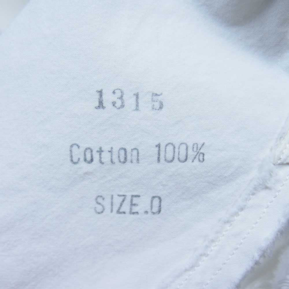 アラキユウ 1315 裾カットオフ ノーカラー 長袖 シャツ ホワイト系【中古】