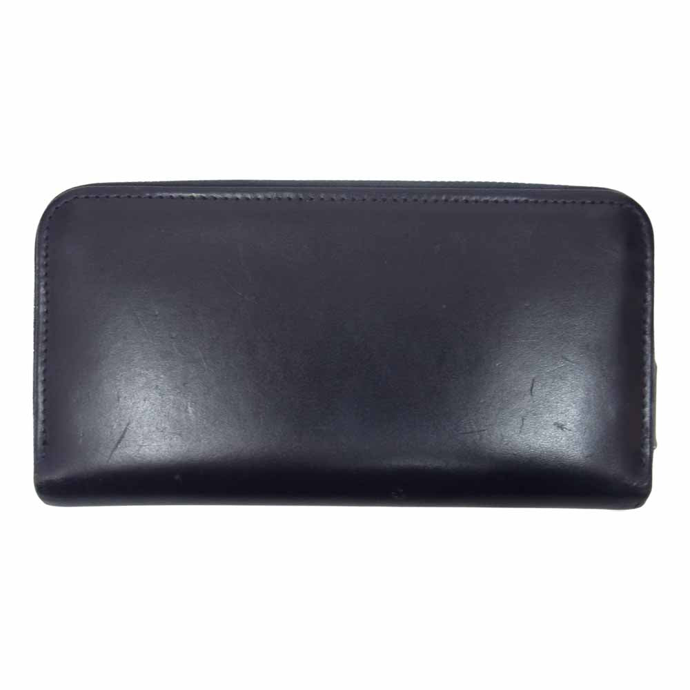 WHITE HOUSE COX ホワイトハウスコックス LONG ZIP WALLET BRIDLE ラウンドジップ ブライドルレザー ウォレット 長財布 ネイビー系【中古】