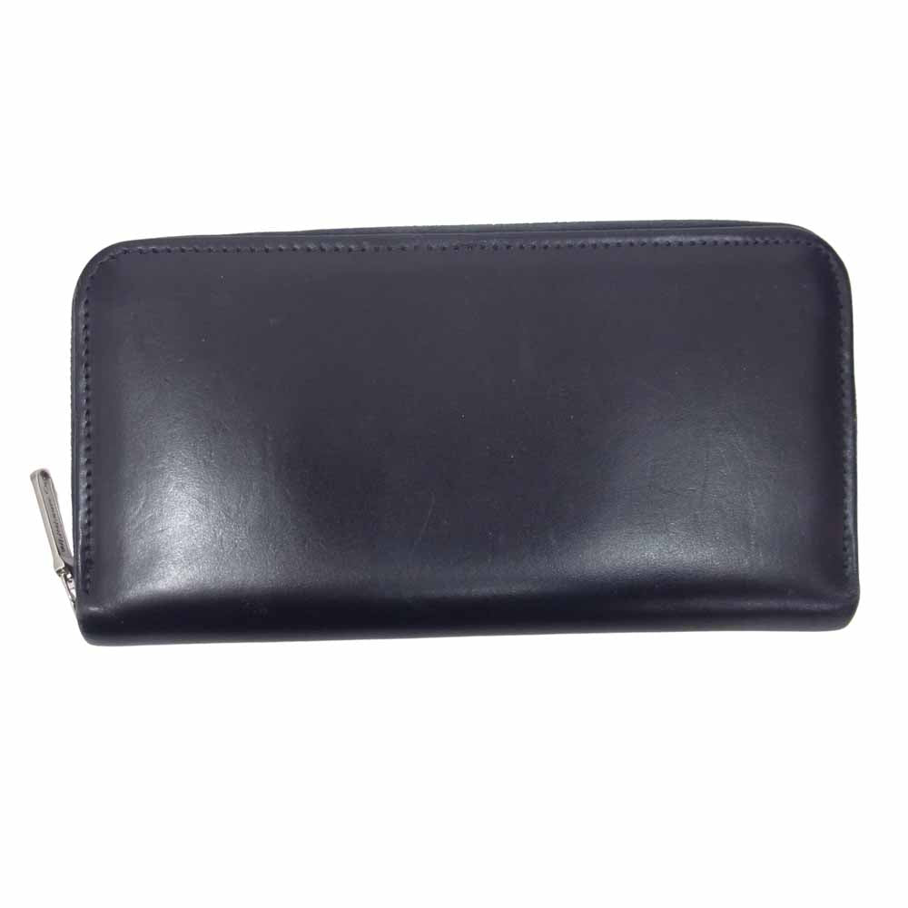 WHITE HOUSE COX ホワイトハウスコックス LONG ZIP WALLET BRIDLE ラウンドジップ ブライドルレザー ウォレット 長財布 ネイビー系【中古】