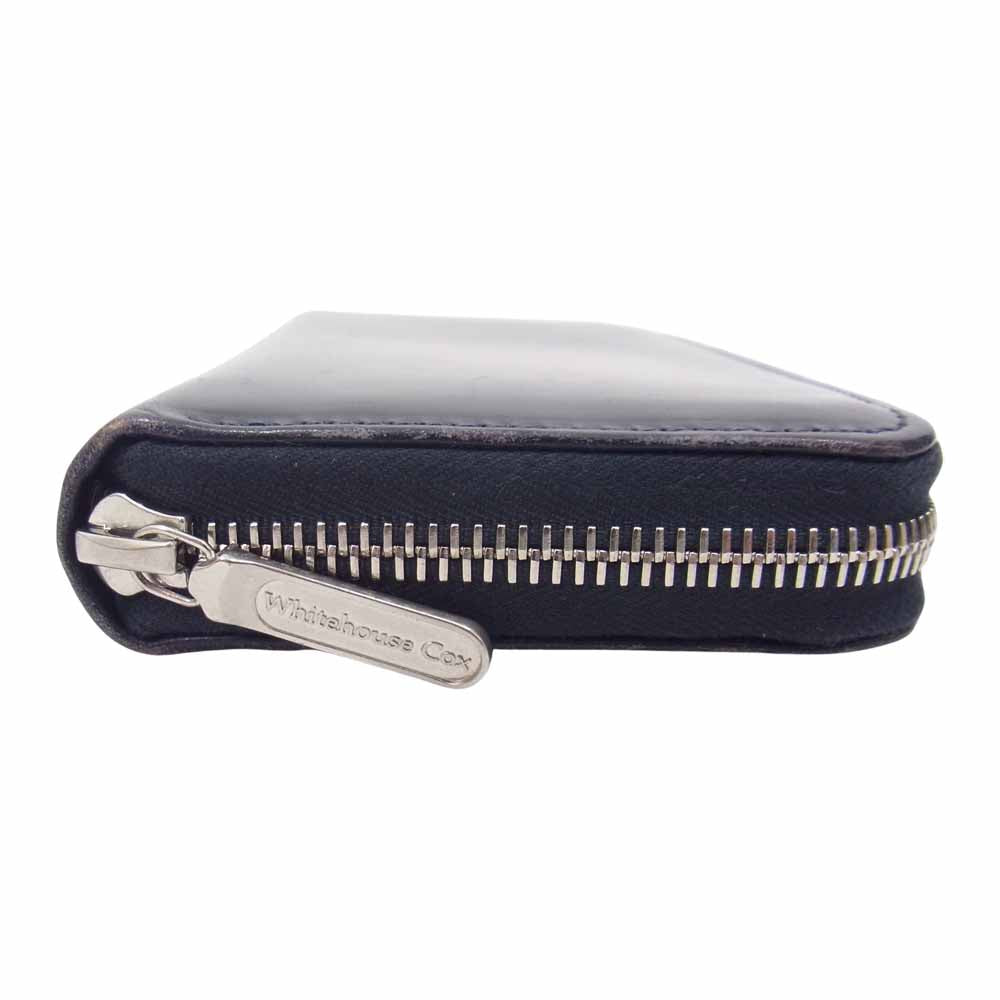 WHITE HOUSE COX ホワイトハウスコックス LONG ZIP WALLET BRIDLE ラウンドジップ ブライドルレザー ウォレット 長財布 ネイビー系【中古】