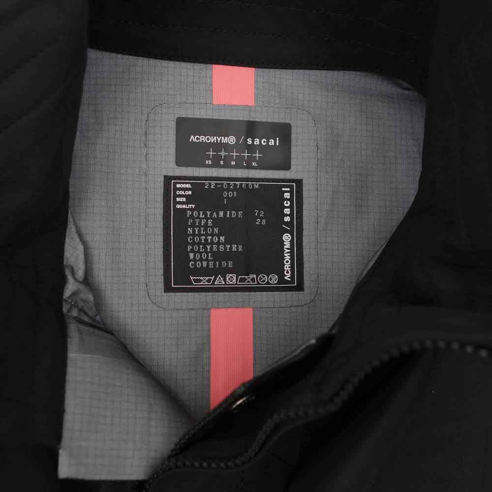 Sacai サカイ × ACRONYM 22-02760M TRENCH COAT アクロニウム レイヤー 撥水 ドッキング トレンチコート ブラック系 001 1【新古品】【未使用】【中古】