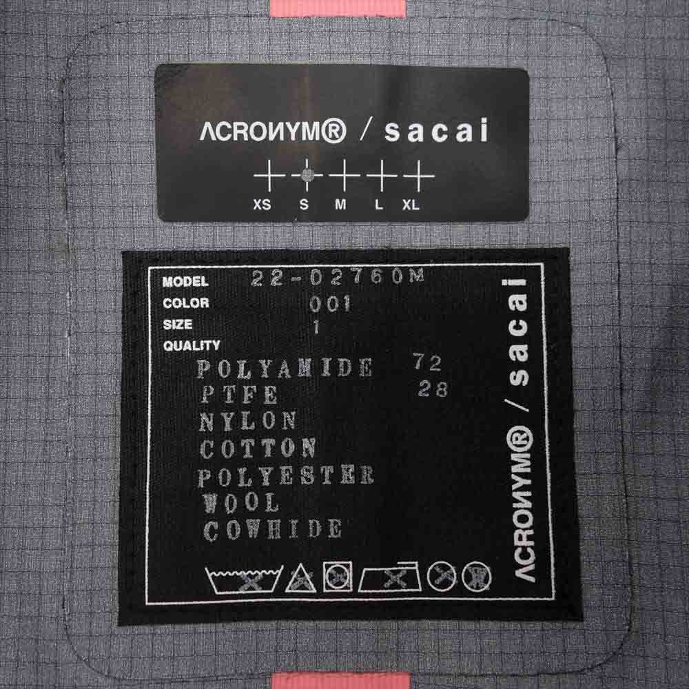 Sacai サカイ × ACRONYM 22-02760M TRENCH COAT アクロニウム レイヤー 撥水 ドッキング トレンチコート ブラック系 001 1【新古品】【未使用】【中古】