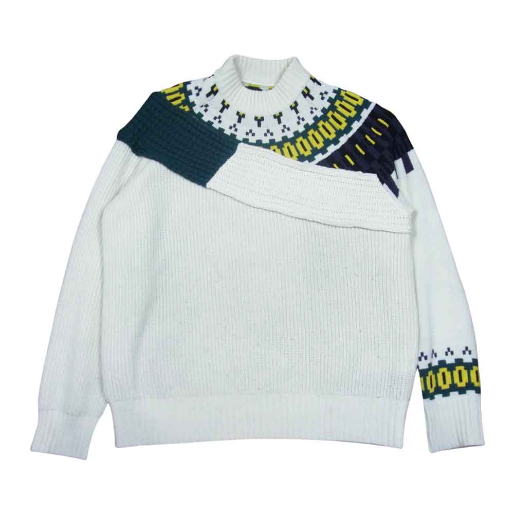 Sacai サカイ 21AW 21-02610M Wool Knit Pullover ウール ニット プルオーバー ホワイト系 2【中古】