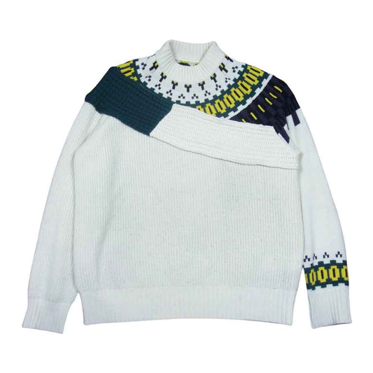 Sacai サカイ 21AW 21-02610M Wool Knit Pullover ウール ニット プルオーバー ホワイト系 2【中古】