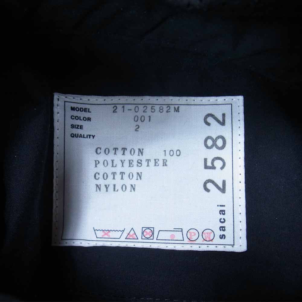 Sacai サカイ 21AW 21-02582M Cotton Poplin Shirt コットン ポプリン シャツ ドッキング ジャケット ネイビー系 2【中古】