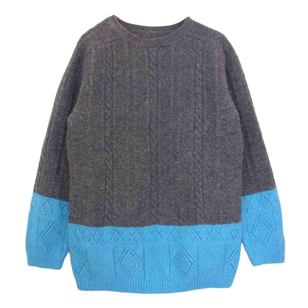 ISSEY MIYAKE イッセイミヤケ HAAT ハート HA63KJ351 アルパカ混 バイカラー ニット グレー系 2【中古】