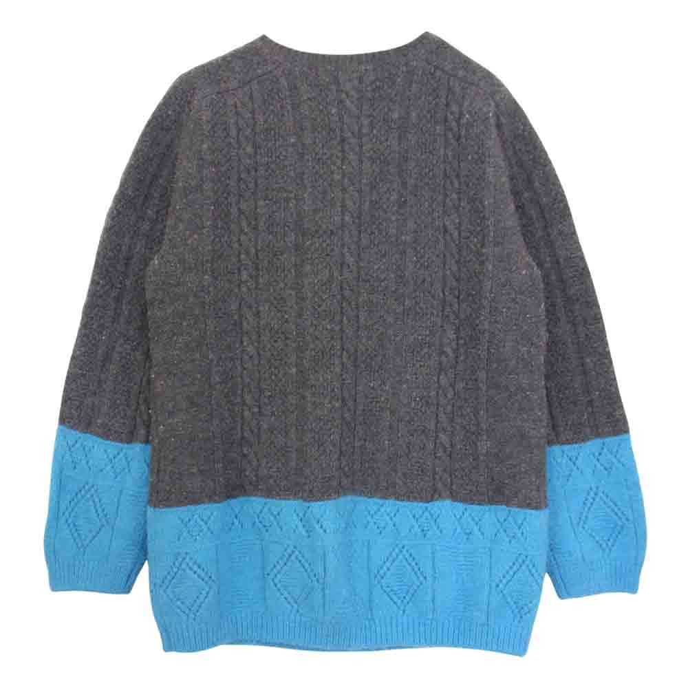 ISSEY MIYAKE イッセイミヤケ HAAT ハート HA63KJ351 アルパカ混 バイカラー ニット グレー系 2【中古】