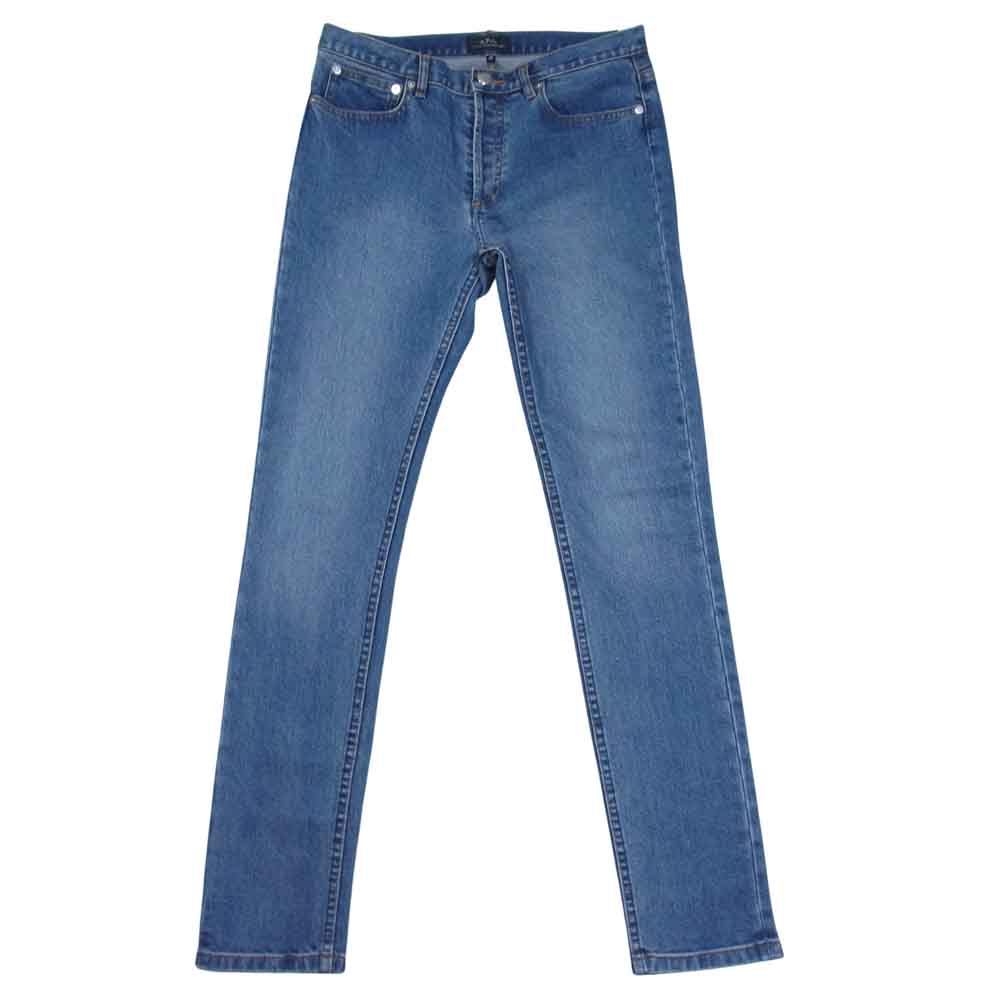 A.P.C. アーペーセー PETIT NEW STANDARD プチニュースタンダード ストレッチ ボタンフライ デニム パンツ インディゴブルー系 28【中古】