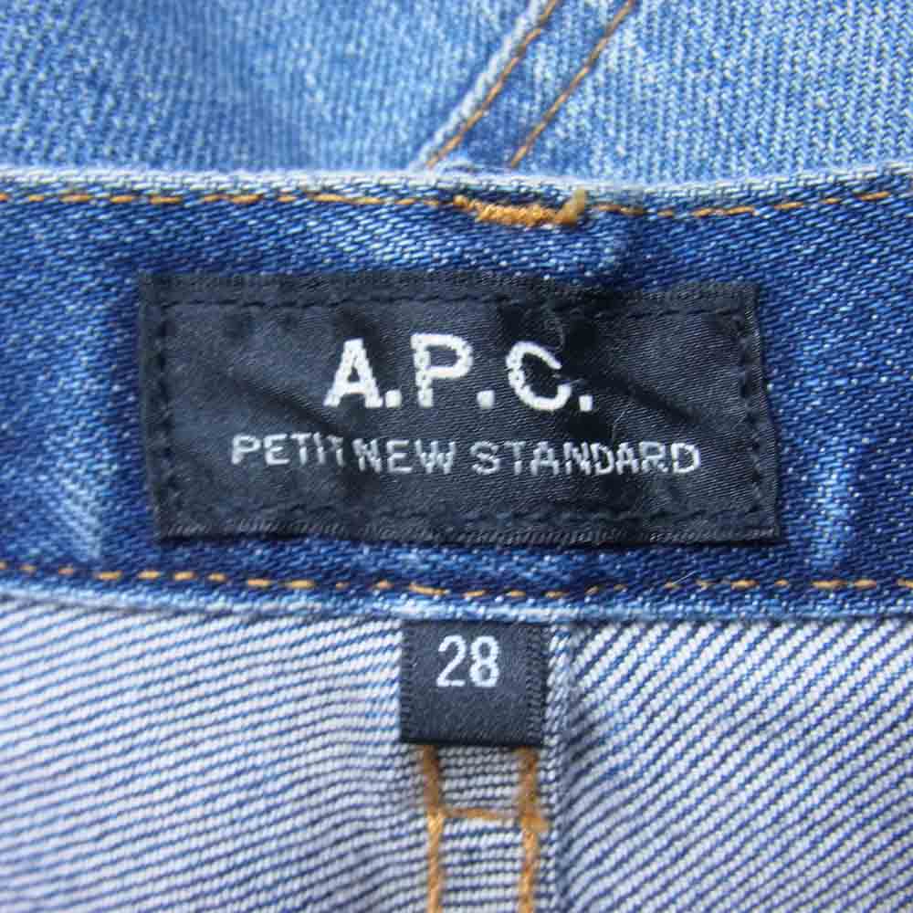 A.P.C. アーペーセー PETIT NEW STANDARD プチニュースタンダード ストレッチ ボタンフライ デニム パンツ インディゴブルー系 28【中古】