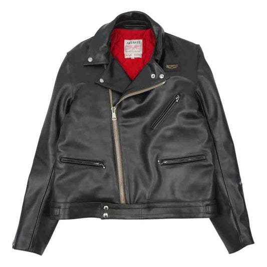 Lewis Leathers ルイスレザー 441T CYCLONE TIGHT FIT HORSEHIDE サイクロンタイトフィットホースハイド ライダース ジャケット ベージュZIPテープ ブラック系 42【美品】【中古】