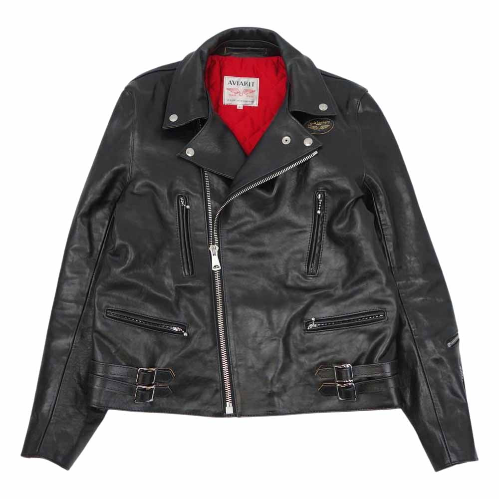Lewis Leathers ルイスレザー 391T 茶芯 ベジタブル タンニン カウハイド LIGHTNING TIGHT FIT ライトニング ライダース ジャケット ブラック系 42【美品】【中古】