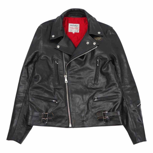 Lewis Leathers ルイスレザー 391T 茶芯 ベジタブル タンニン カウハイド LIGHTNING TIGHT FIT ライトニング ライダース ジャケット ブラック系 42【美品】【中古】