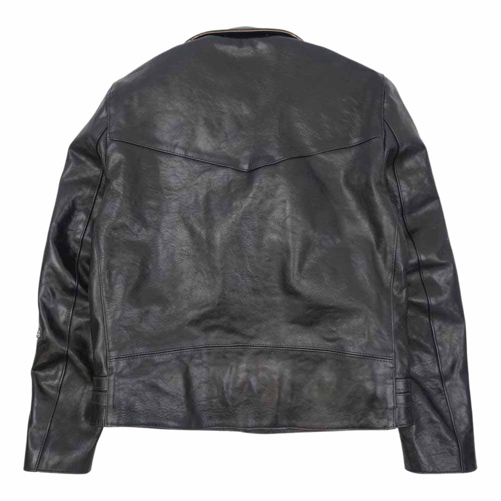 Lewis Leathers ルイスレザー 391T 茶芯 ベジタブル タンニン カウハイド LIGHTNING TIGHT FIT ライトニング ライダース ジャケット ブラック系 42【美品】【中古】