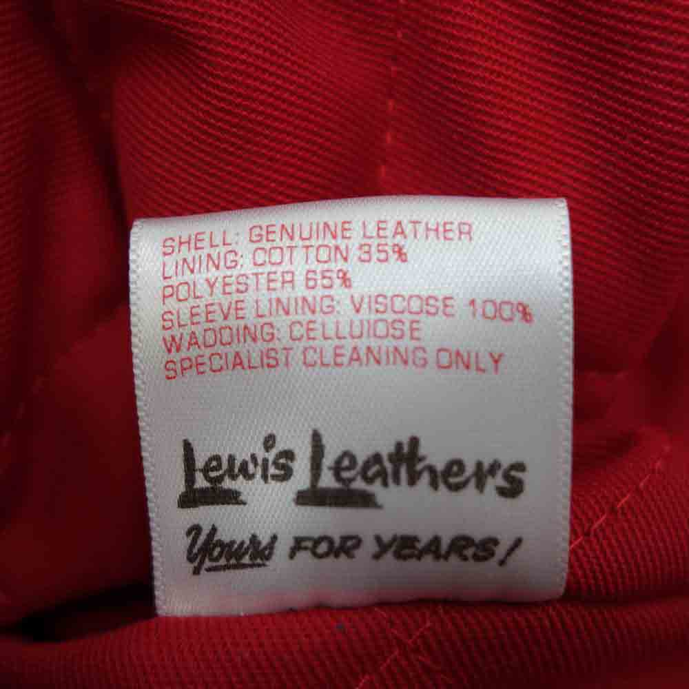 Lewis Leathers ルイスレザー 391T 茶芯 ベジタブル タンニン カウハイド LIGHTNING TIGHT FIT ライトニング ライダース ジャケット ブラック系 42【美品】【中古】