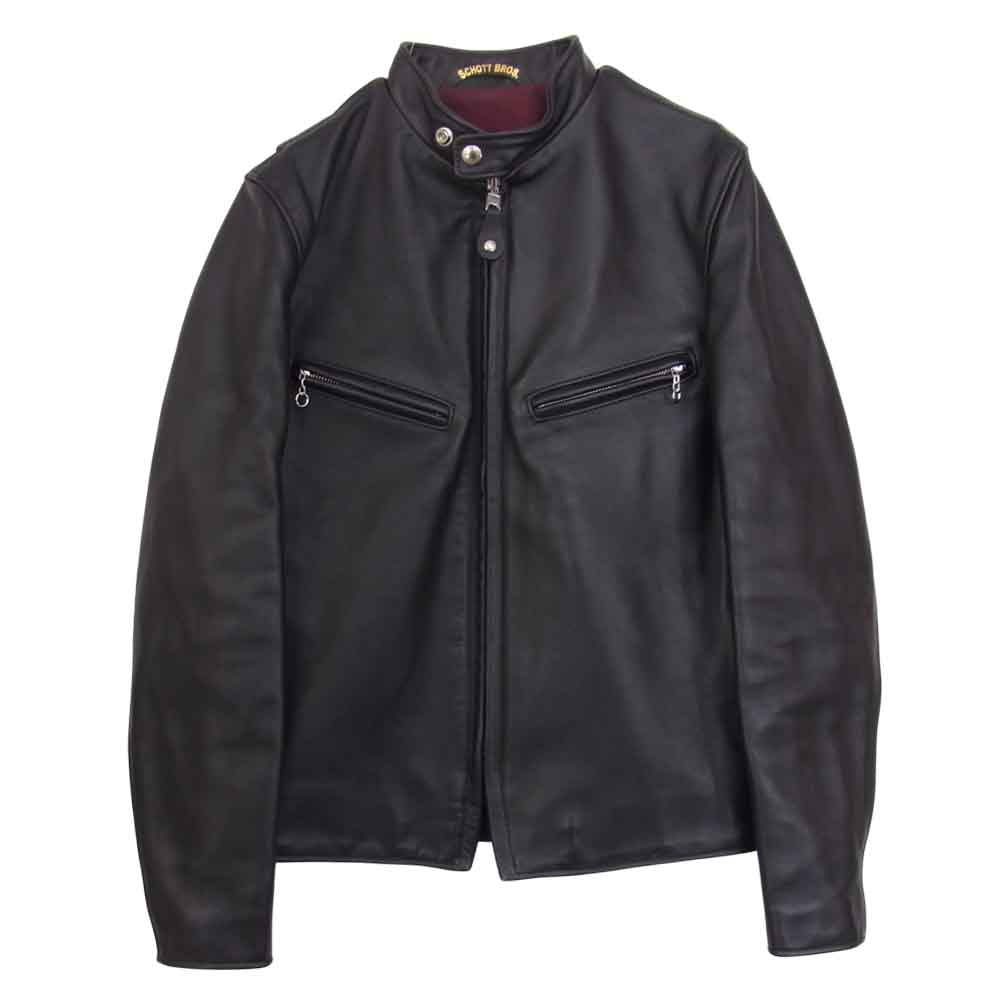 schott ショット 7009 641XX シングル レザー ライダース ジャケット ブラック系 34【中古】