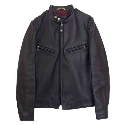 schott ショット 7009 641XX シングル レザー ライダース ジャケット ブラック系 34【中古】