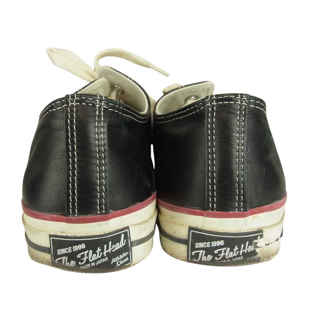 THE FLAT HEAD ザフラットヘッド レザー スニーカー ブラック系 8【中古】