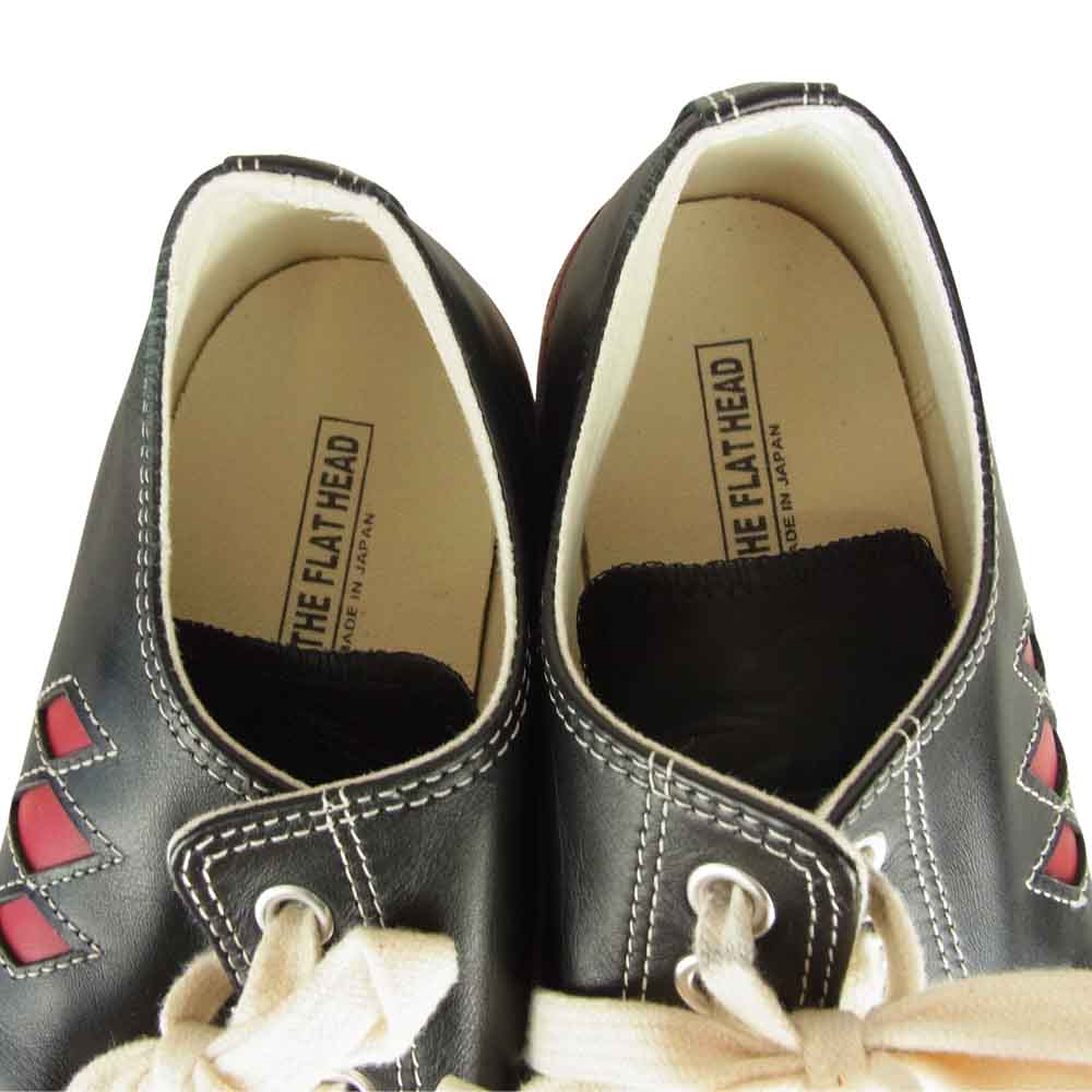THE FLAT HEAD ザフラットヘッド レザー スニーカー ブラック系 8【中古】