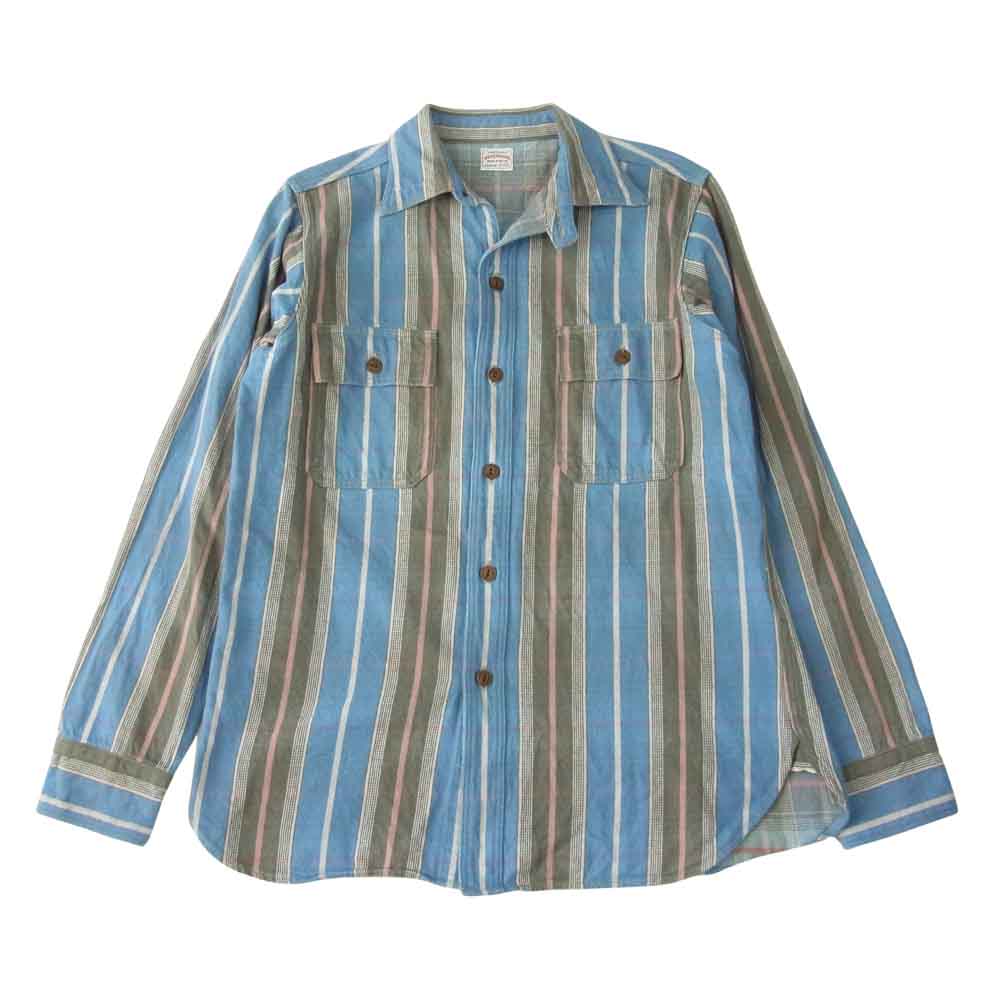 WAREHOUSE ウエアハウス ヘビーネル チェック シャツ ブルー系 M【中古】