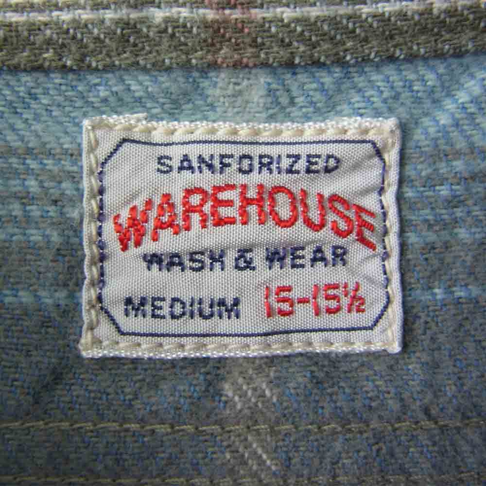WAREHOUSE ウエアハウス ヘビーネル チェック シャツ ブルー系 M【中古】