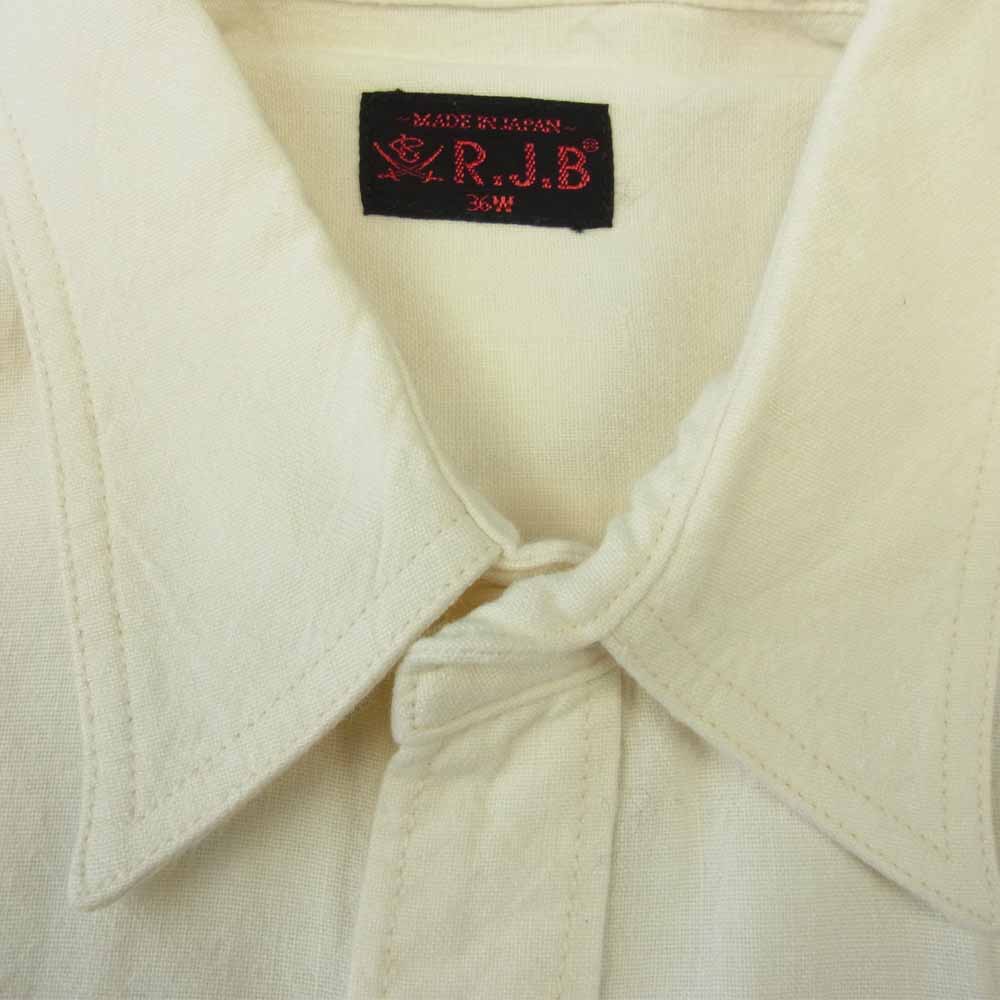 R.J.B アールジェイビー ワークシャツ ホワイト系 36【中古】