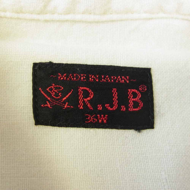 R.J.B アールジェイビー ワークシャツ ホワイト系 36【中古】