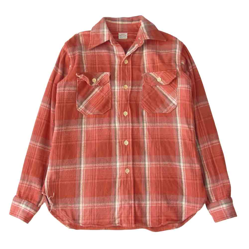 WAREHOUSE ウエアハウス ヘビーネル チェック シャツ レッド系 M【中古】