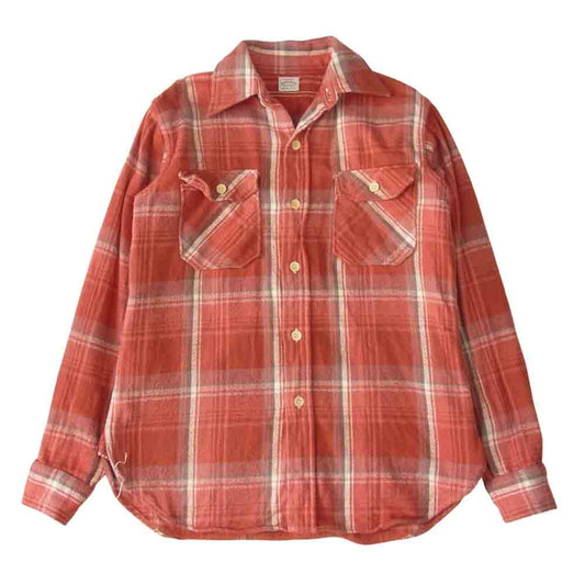 WAREHOUSE ウエアハウス ヘビーネル チェック シャツ レッド系 M【中古】