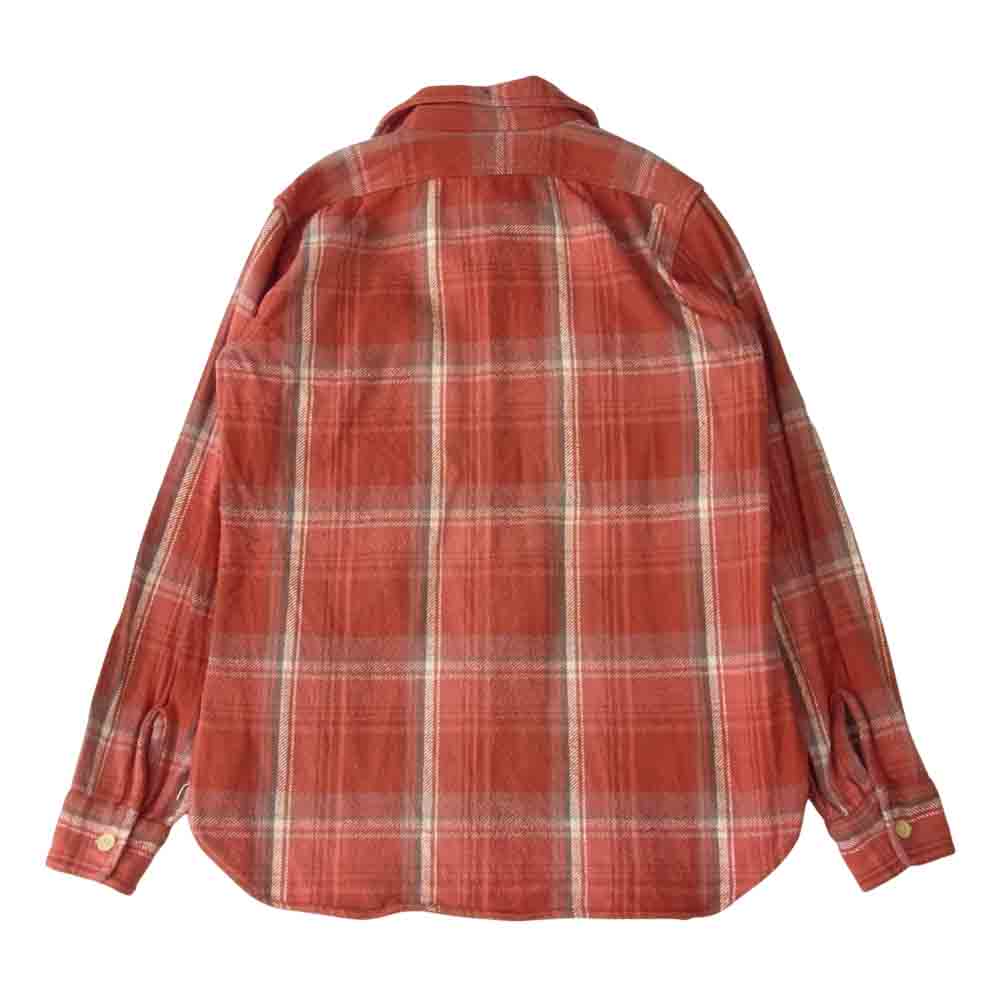 WAREHOUSE ウエアハウス ヘビーネル チェック シャツ レッド系 M【中古】