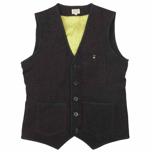 THE FLAT HEAD ザフラットヘッド GLORY PARK グローリー パーク ウール ベスト ネイビー系 M【中古】