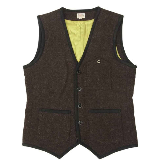 THE FLAT HEAD ザフラットヘッド GLORY PARK グローリー パーク ウール ベスト ブラウン系 M【中古】