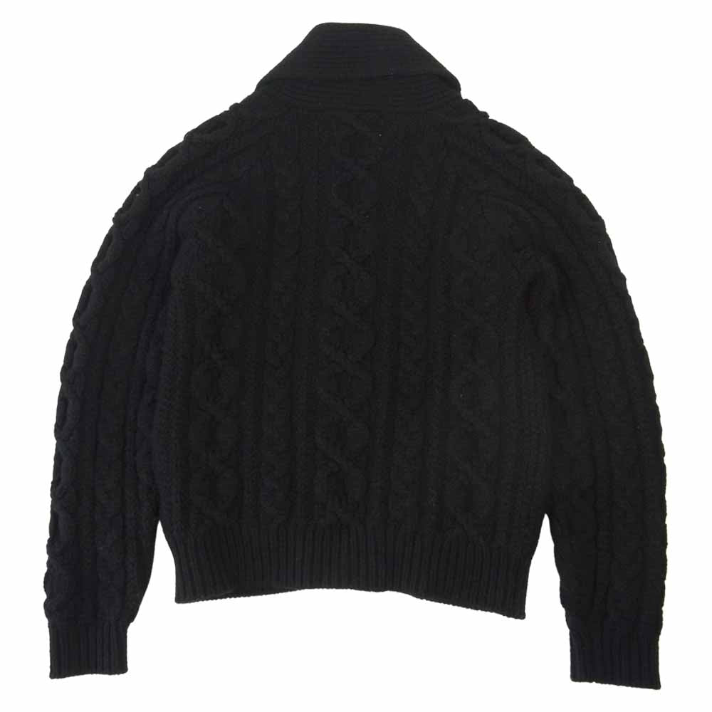 THE FLAT HEAD ザフラットヘッド フラットヘッド  ショールカラー ケーブル カーディガン  ブラック系 M【中古】