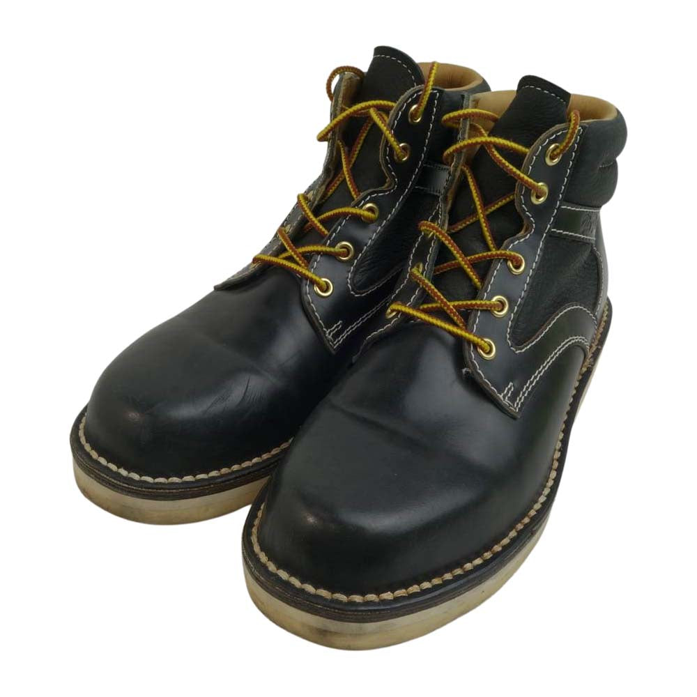 THE FLAT HEAD ザフラットヘッド レースアップ ワーク ブーツ ブラック系 26cm【中古】