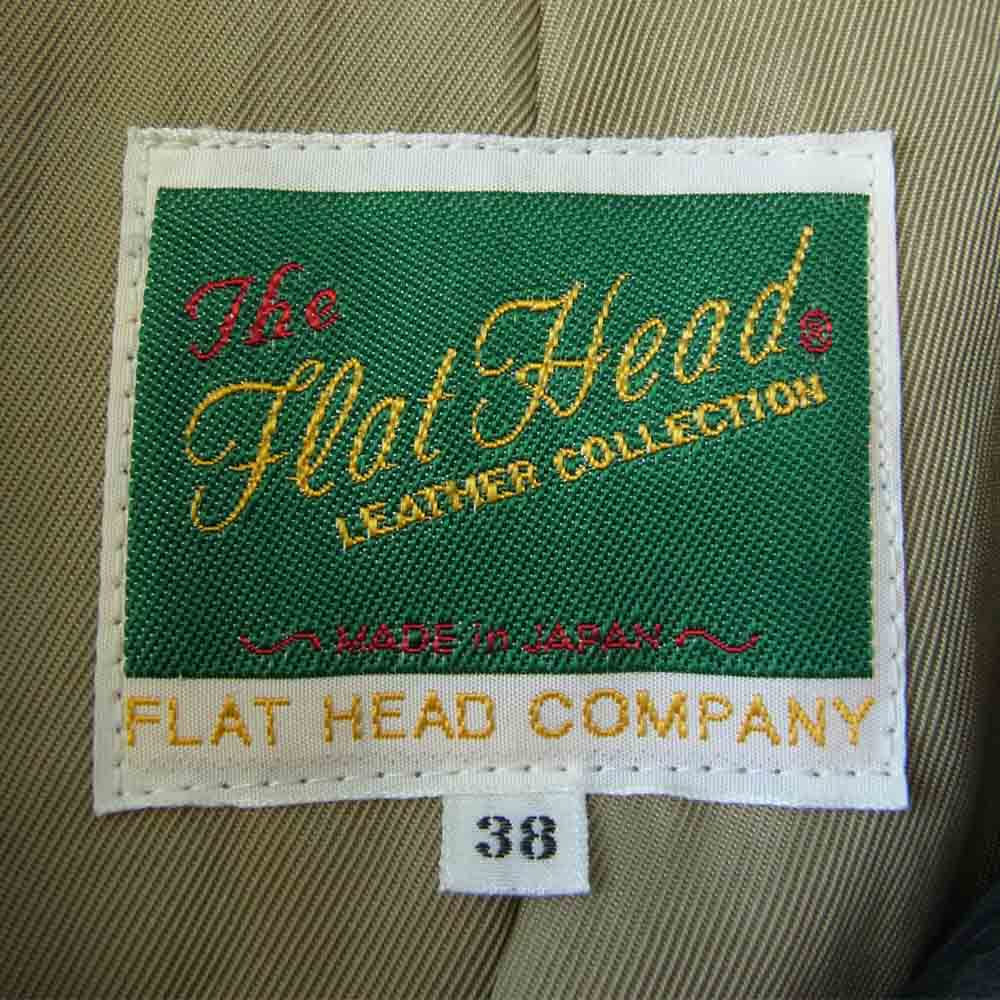 THE FLAT HEAD ザフラットヘッド ディアスキン 鹿革 レザー ライダース ジャケット ブラック系 38【中古】