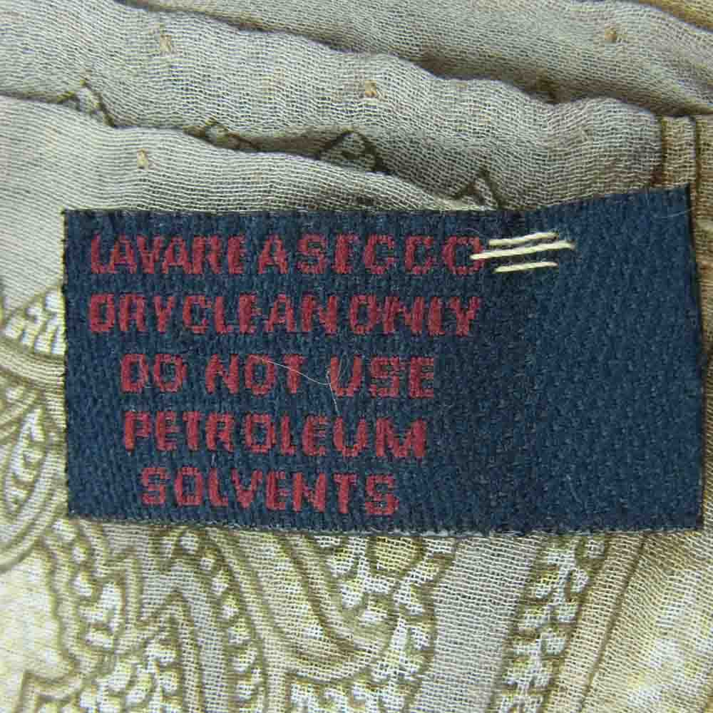 ETRO エトロ ペイスリー シルク100％ 大判 スカーフ イタリア製 イエロー系 グレイッシュベージュ系【中古】