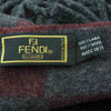 FENDI フェンディ ズッカ柄 ブロックチェック ウール マフラー イタリア製 グレー系 ワインレッド系【中古】