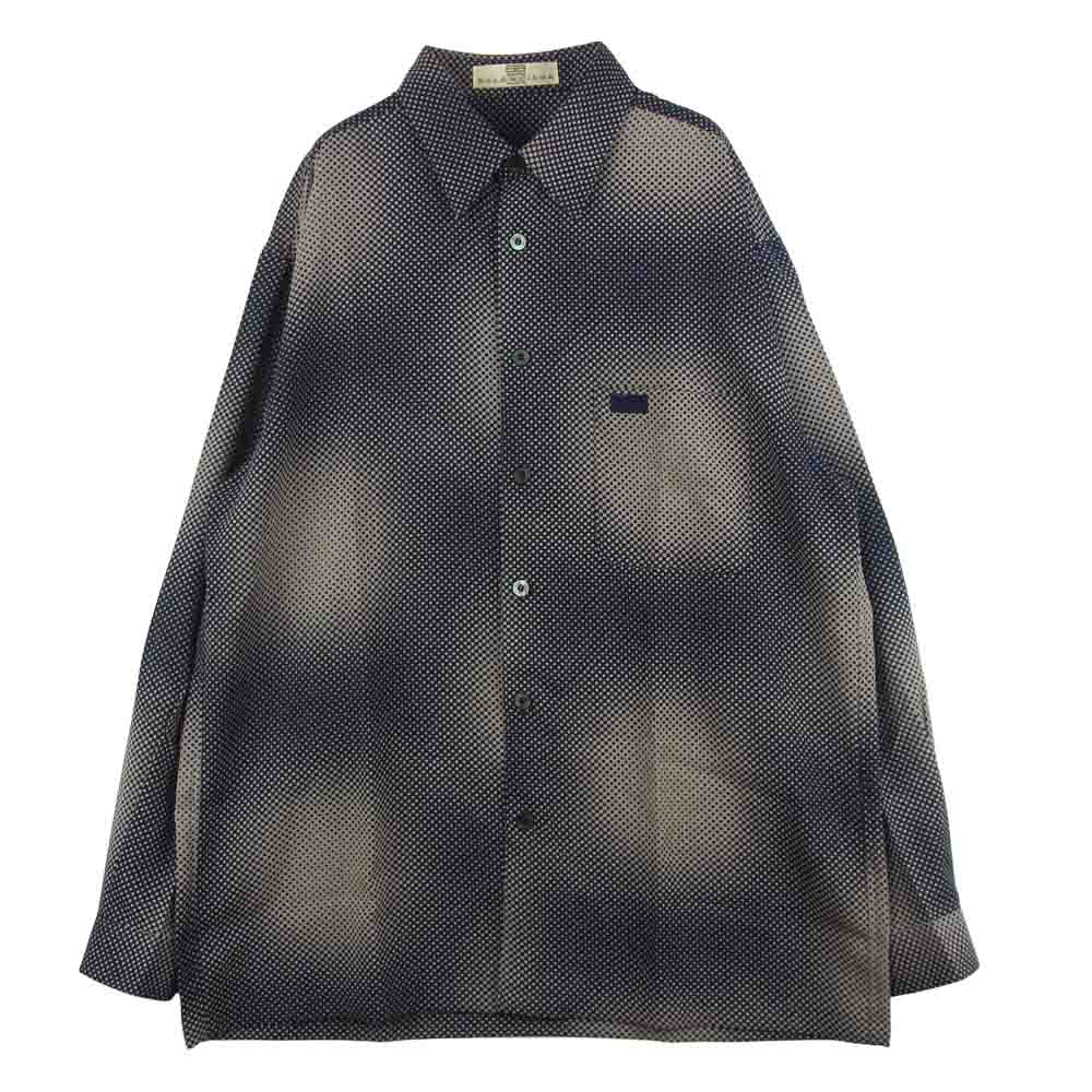 BALENCIAGA バレンシアガ グラデーション ドット 長袖 シャツ ブラック系 ベージュ系 L【中古】