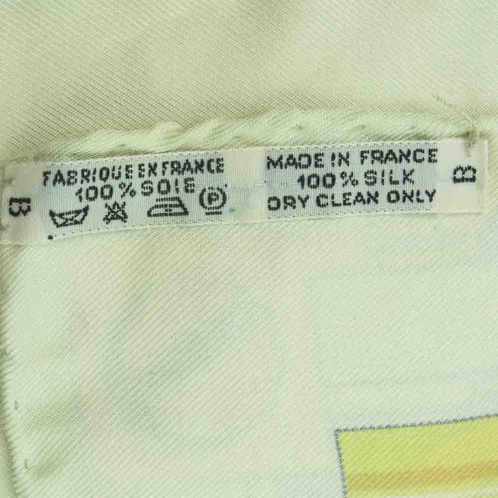 HERMES エルメス カレ90 SEXTANTS 六分儀 スカーフ シルク ライトグリーン系【中古】