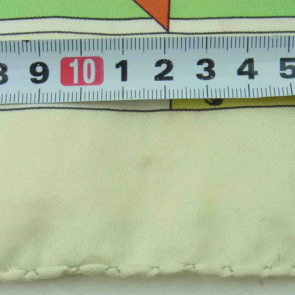 HERMES エルメス カレ90 SEXTANTS 六分儀 スカーフ シルク ライトグリーン系【中古】