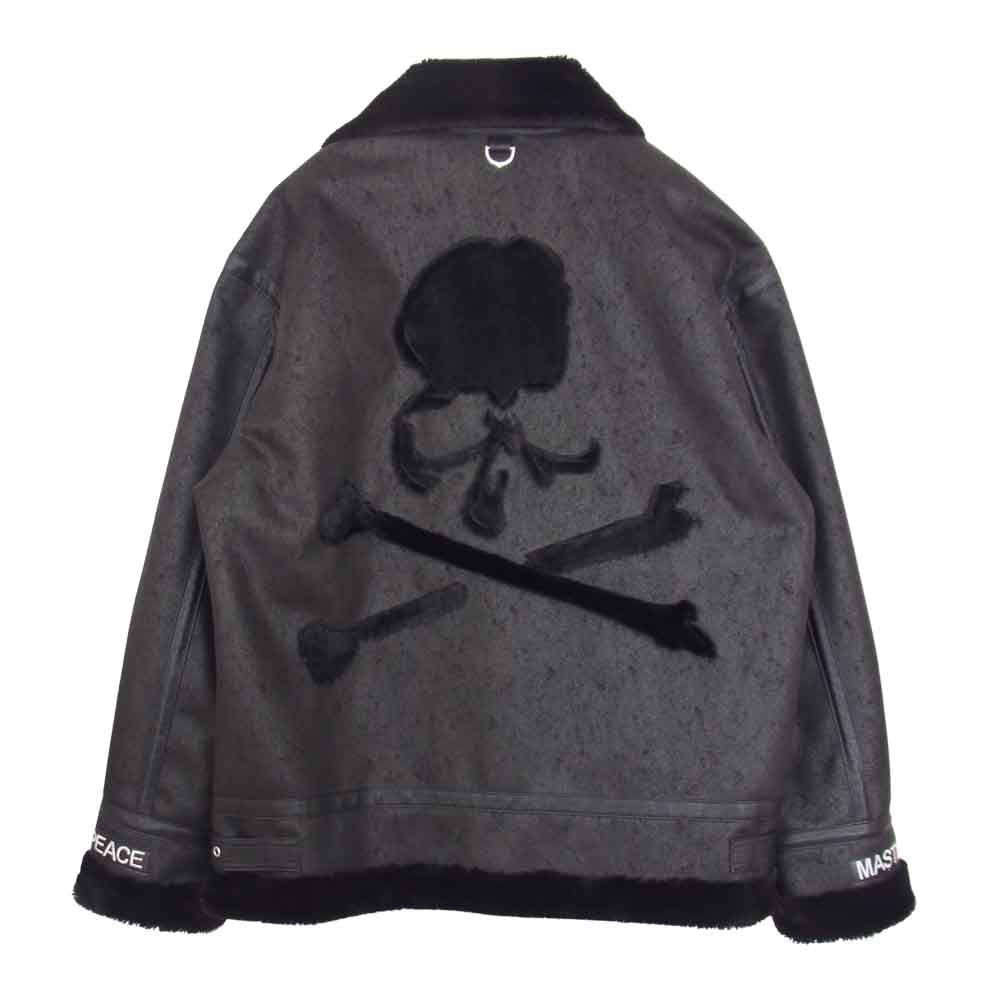 mastermind JAPAN マスターマインドジャパン TA1582-9001 WORLD ALPHA INDUSTRIES W RIDERS JK FAKE MOUTON B-3 アルファインダストリーズ フライト ジャケット ブラック系 M【美品】【中古】