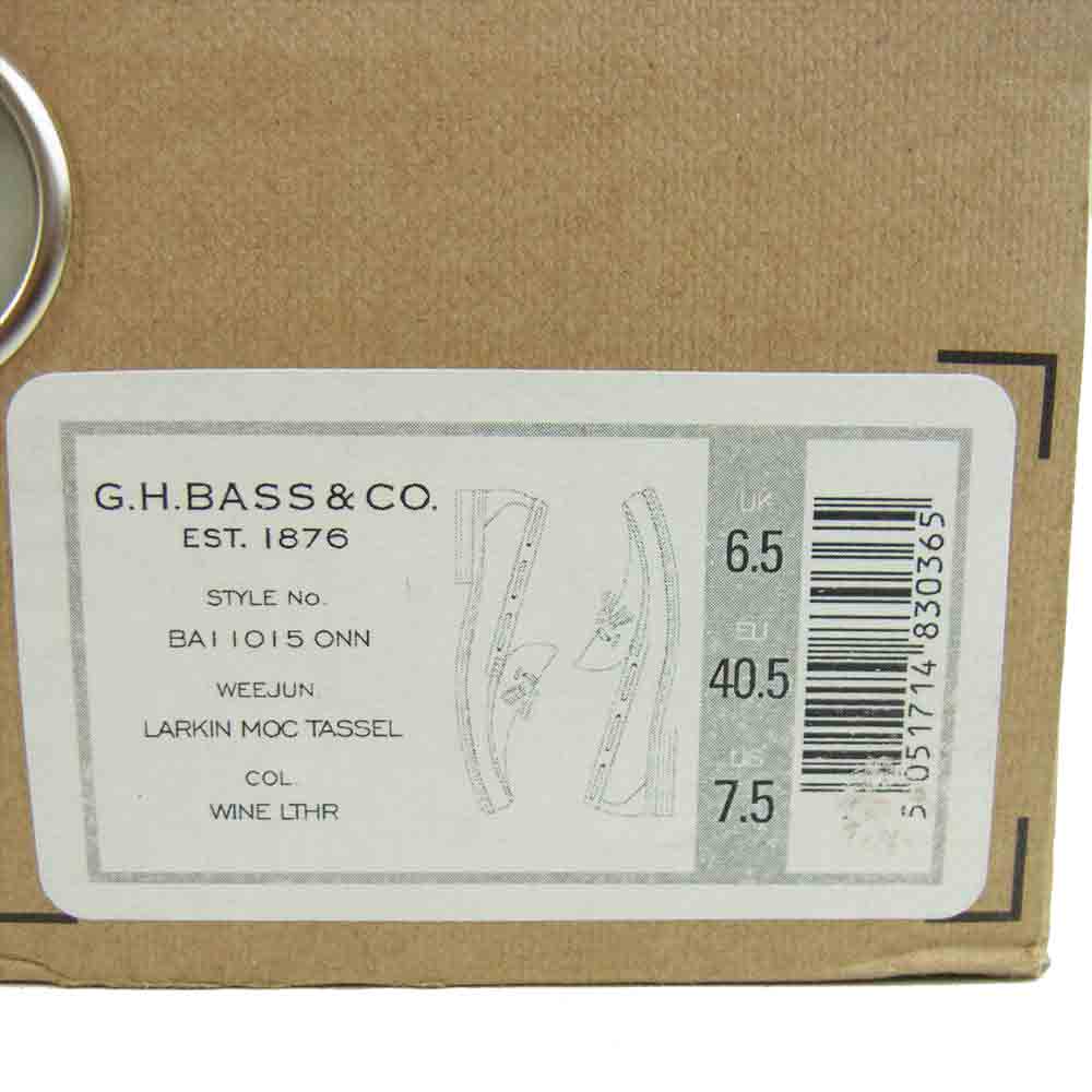 ジーエイチバス BA11015 WEEJUNS ウィージャンズ LARKIN MOC TASSEL ラーキン タッセル ローファー UK6.5 ダークブラウン系 40.5【極上美品】【中古】