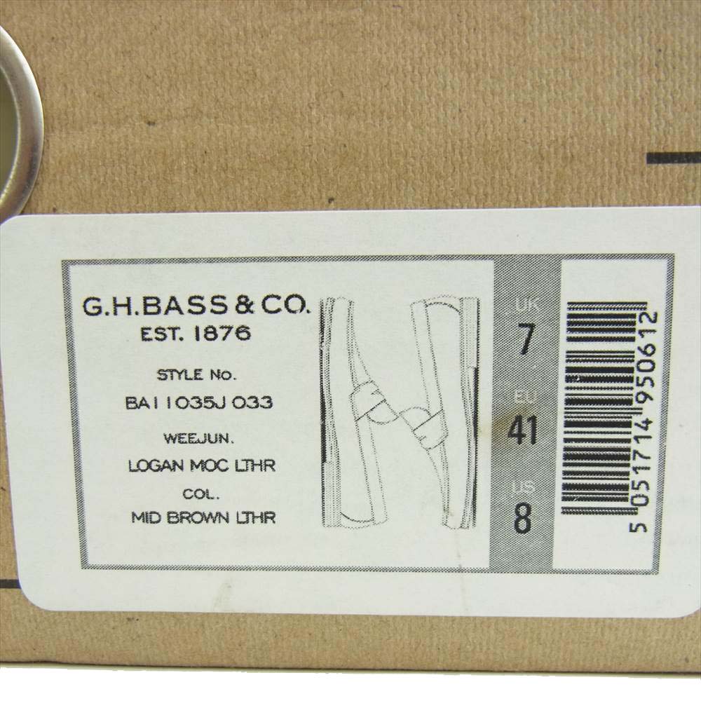 ジーエイチバス BA11035J WEEJUNS ウィージャンズ LOGAN ローガン レザー ローファー UK7 ブラウン系 UK7【極上美品】【中古】