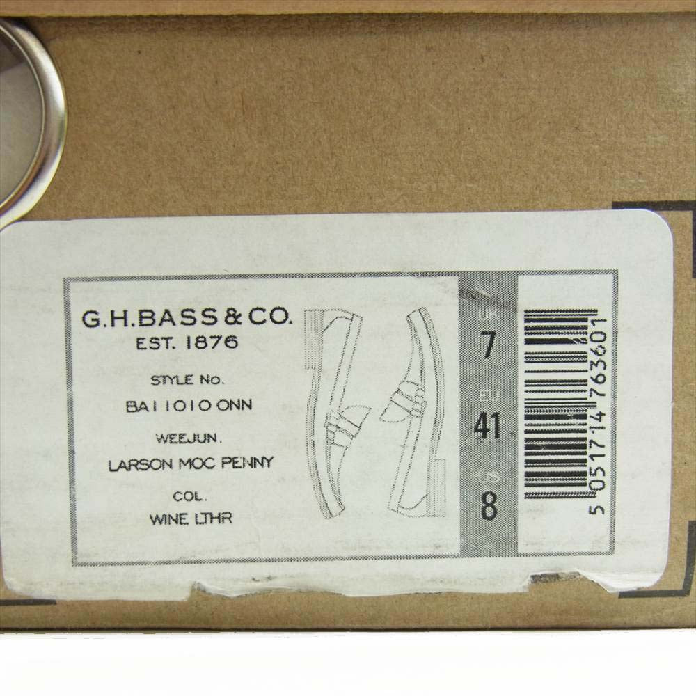 ジーエイチバス BA11010 WEEJUNS ウィージャンズ LARSON PENNY ペニー ラーソン ローファー UK7 ワインレッド系 UK7【極上美品】【中古】