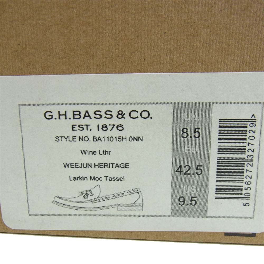 ジーエイチバス BA11015H WEEJUNS ウィージャンズ LARKIN MOC TASSEL ラーキン タッセル ローファー UK8.5 ワインレッド系 UK8.5【極上美品】【中古】