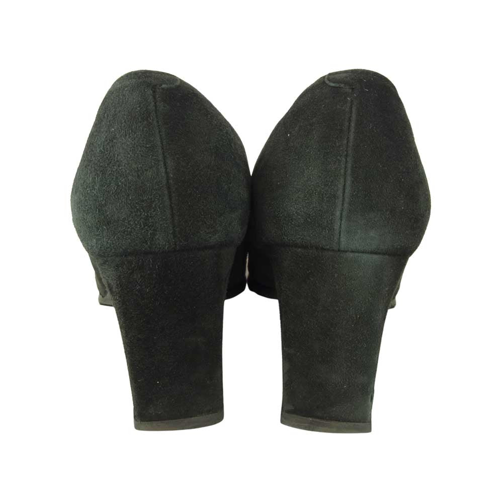 YVES SAINT LAURENT イヴサンローラン スエード ヒール パンプス ブラック系 38【中古】